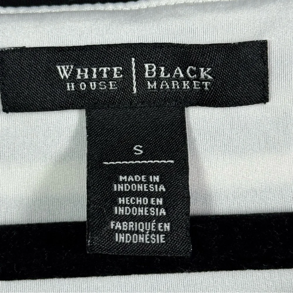 White House Black Market Fitted Black and White Blouse Women’s Size S